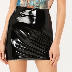 leather bodycon mini skirt